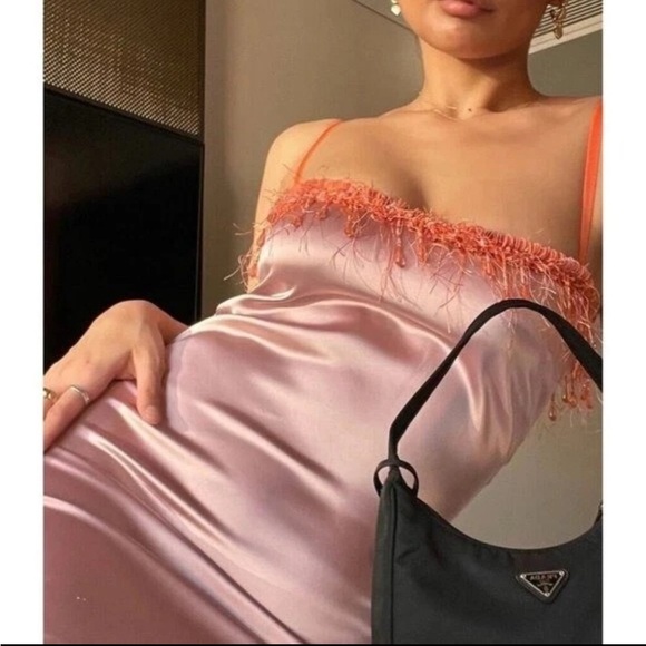 Pink Satin Spaghetti Strap Bodycon Mini Dress - Picture 3 of 10